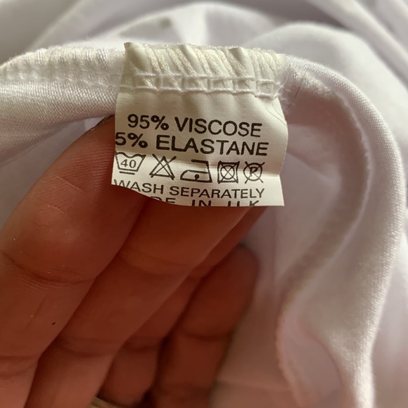 White Tank Top with Sheer Panels, Small - Picture 4 of 4